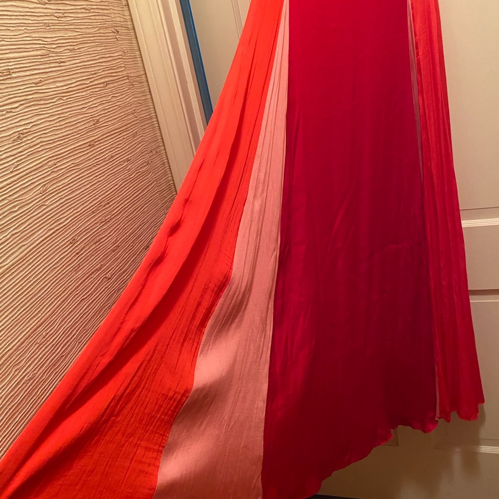 Banana Republic Red, Orange, and Pink Sleeveless Floor-length Dress - Picture 4 of 6